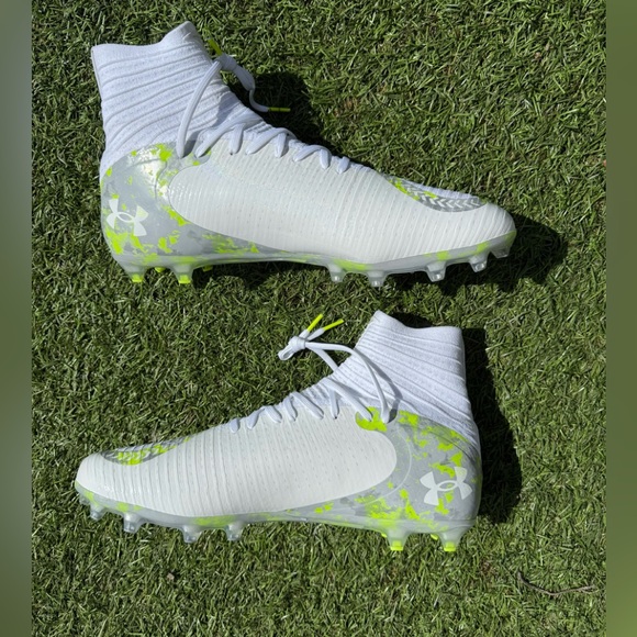 Under Armour White Grey Green UA Highlight 2 MC Lacrosse Cleats Sz(15) main image 7